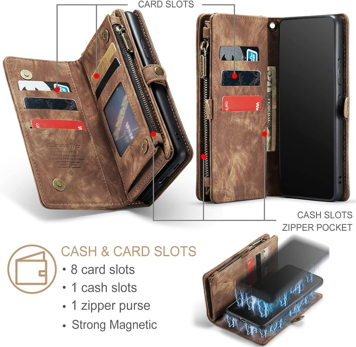 UFinetech Samsung A53 Hülle, Stossfest TPU Leder Flip Tasche Samsung Galaxy A53 5G Handyhülle, Magne