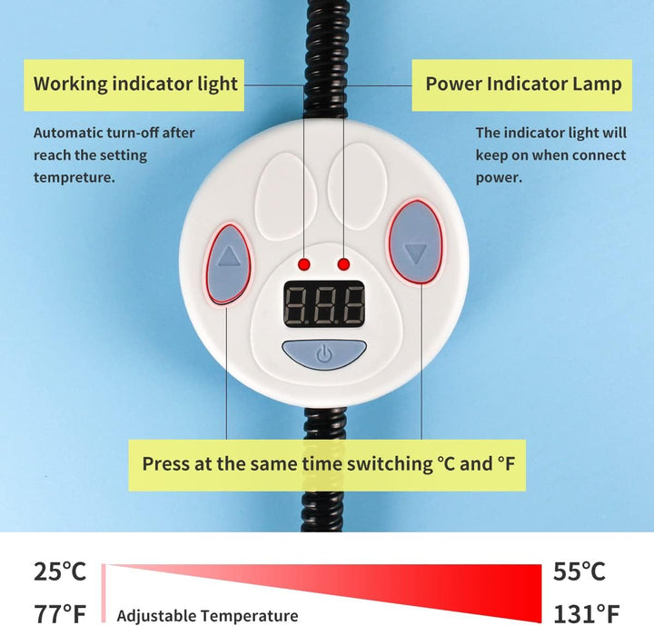 Enjoying Haustier-Heizkissen für den Innenbereich, 60 x 45 cm Katzendecke, 7 Stufen Einstellbare Tem