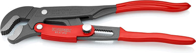 KNIPEX Rohrzange S-Maul mit Schnelleinstellung, Chrom-Vanadium, grau pulverbeschichtet, Griff mit Ku