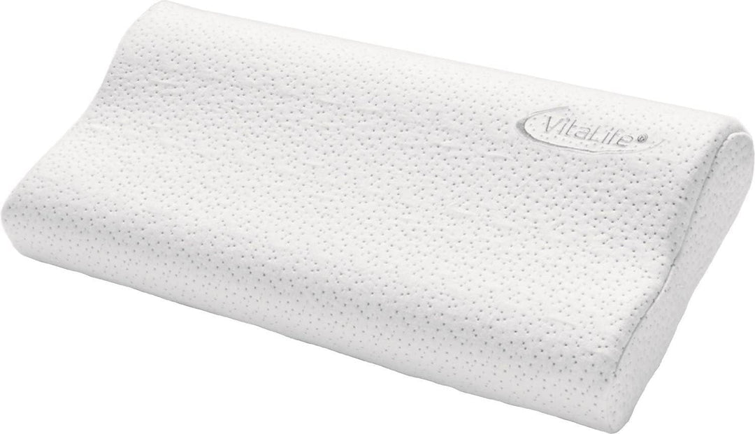 Vitalife 60x30x10/8 cm Visco-Airschaum Nackenstützkissen, Polyester, weiss, 60 x 30 x 10 cm