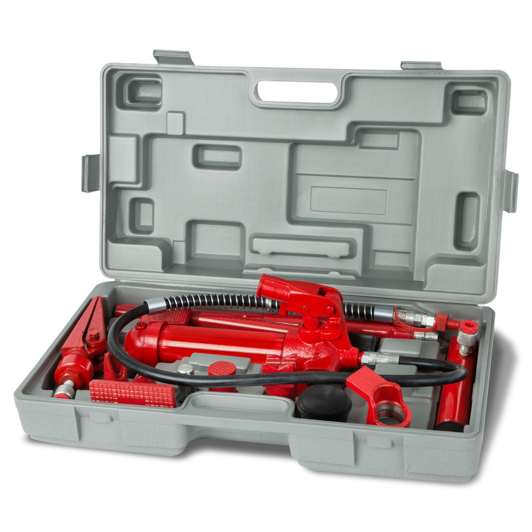 EBERTH Karosseriepresse Hydraulisch mit 4T Leistung, umfangreicher Ausbeulsatz inklusive Presse, 7 D