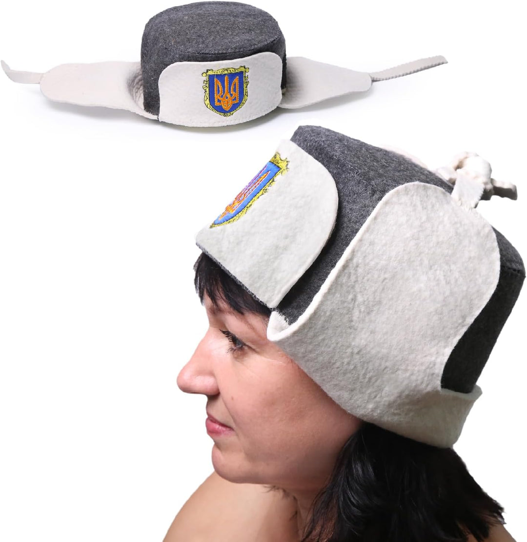 PetriStor Traditioneller Saunahut Earflap - Saunahut für Damen - Wolle Saunahut - Saunahut für Herre