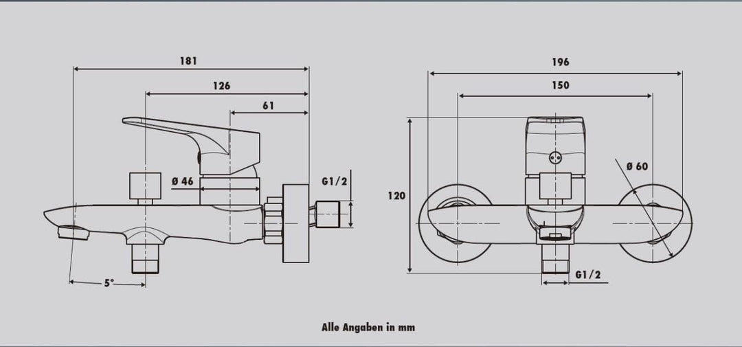 TrendLine Badewannenarmatur Miami chrom aus Messing Mischbatterie Armatur