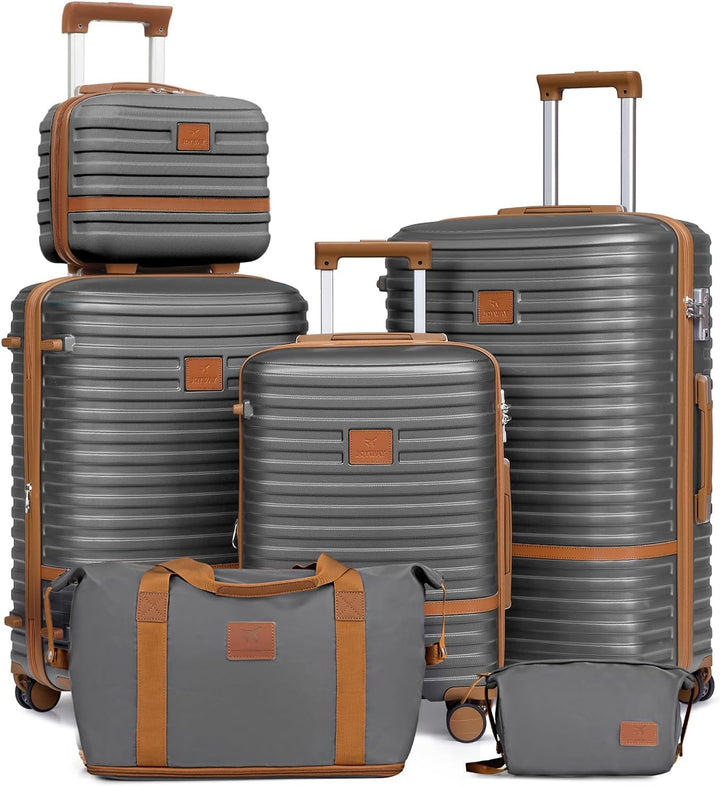 Joyway Kofferset Reisekoffer Set 6tlg Hartschale mit Beautycase Kosmetikkoffe mit 4 Rollen und TSA-S