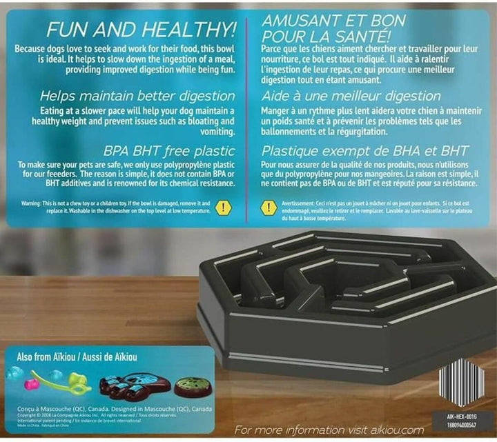 Hexa Bowls Spielzeug für Hunde, Grau