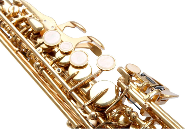 Classic Cantabile Winds SS-450 Bb Sopransaxophon (Messing, klarlackiert, Hoch-Fis-Klappen, ergonomis