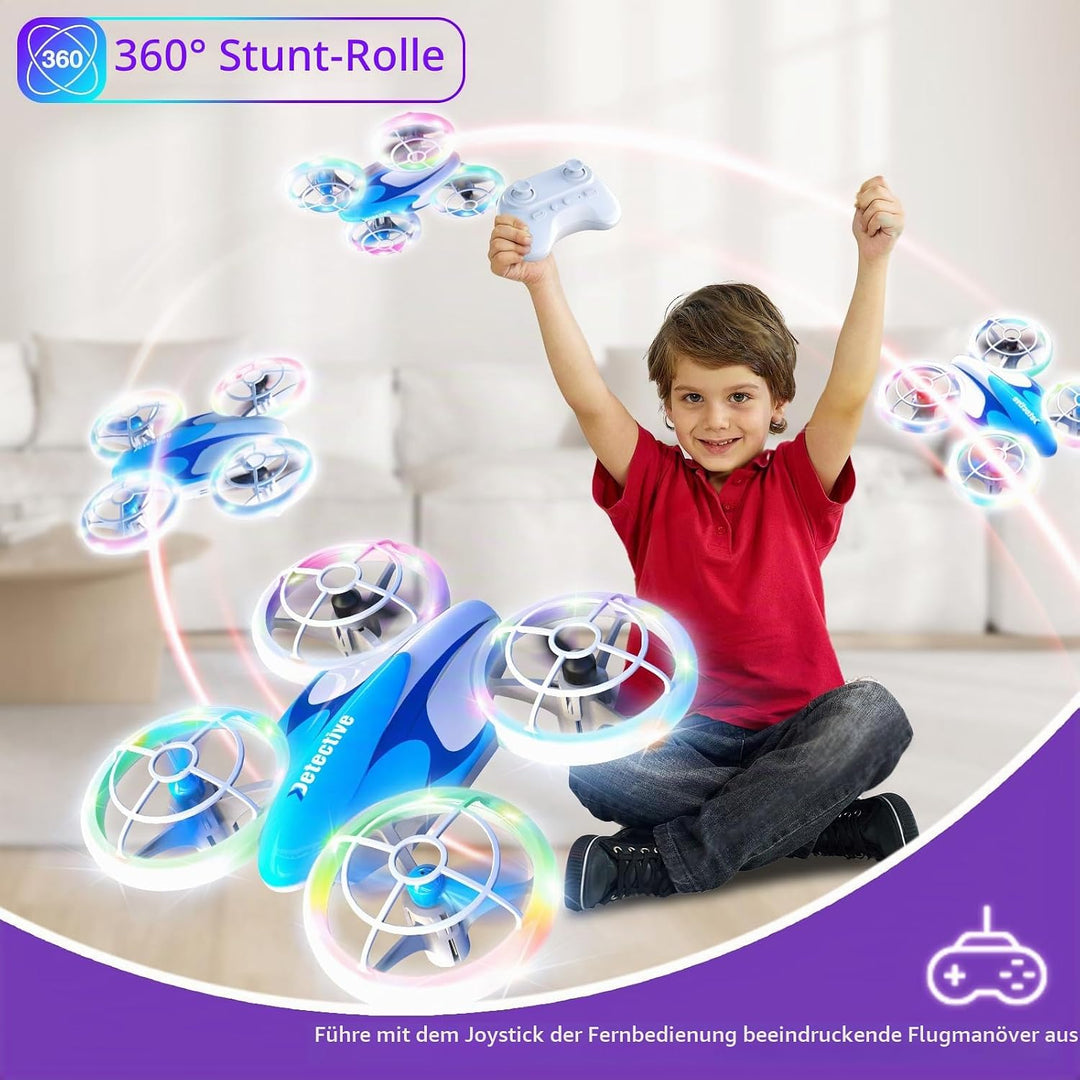 RC Drohne für Kinder und Anfänger, Mini Quadcopter mit LED-Lichtern und 3D-Flips, einfach zu fliegen