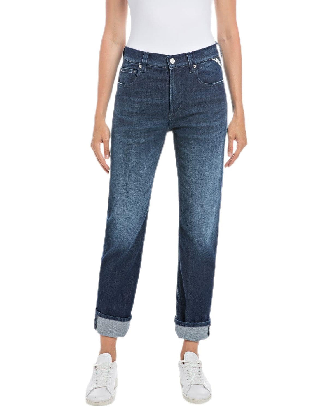 Replay Damen Jeans Maijke Straight-Fit, Dark Blue 007