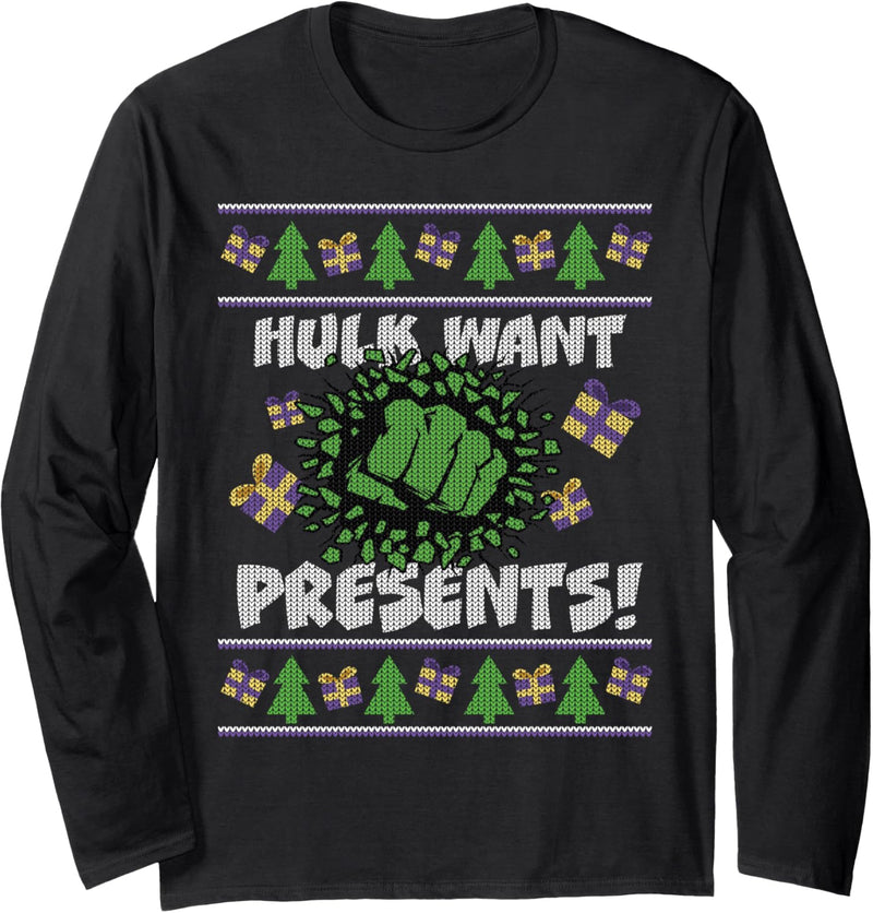 Marvel Hulk Smash Presents Holiday Langarmshirt