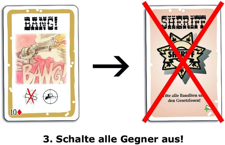 ABACUSSPIELE 69162 - Bang! 4. Edition, Western Kartenspiel, Silver, 190 x 138 x 46 mm