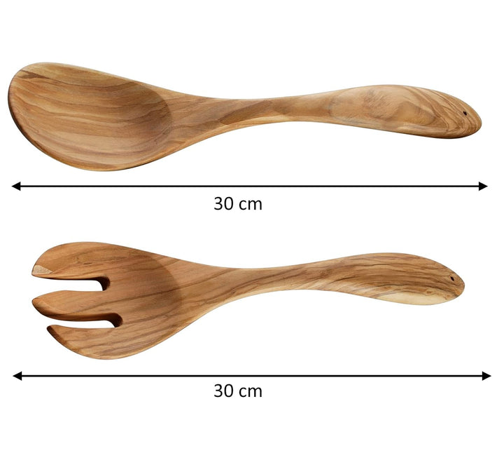 Cilio Olivenholz Salatbesteck 30 cm, Braun