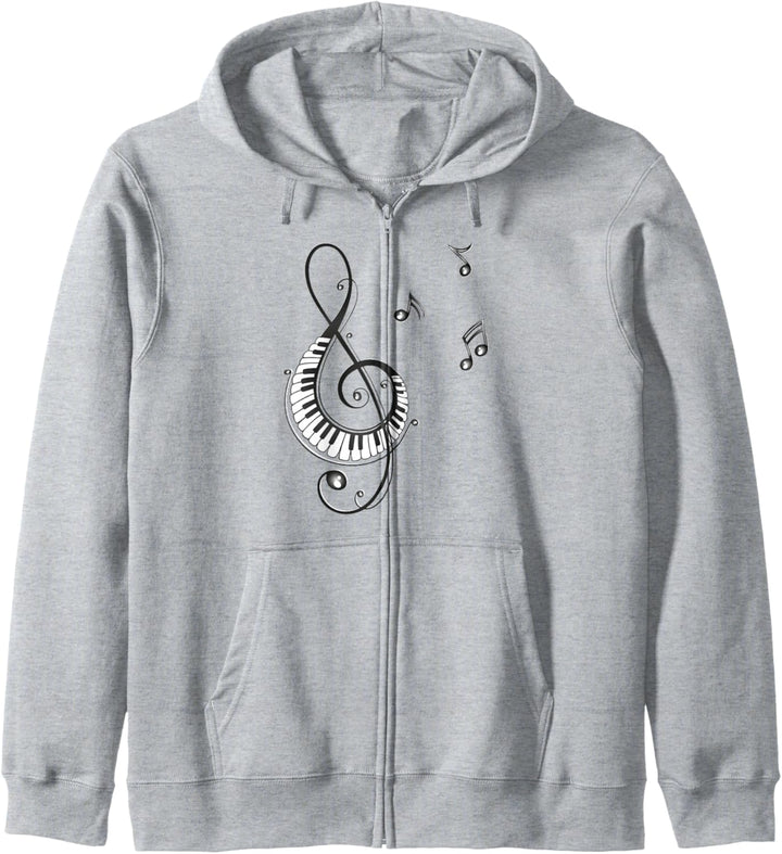 Musik Notenschlüssel Klavier Musiknoten Musiker Geschenk Kapuzenjacke