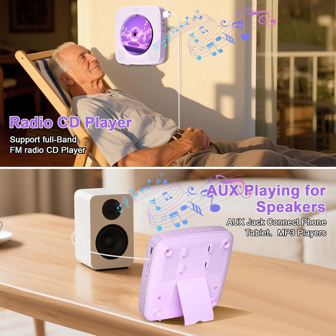 Gueray Tragbarer CD Player Tragbar : Radio CD Players Kinder CD-Player Discman mit 1800mAh Akku Laut
