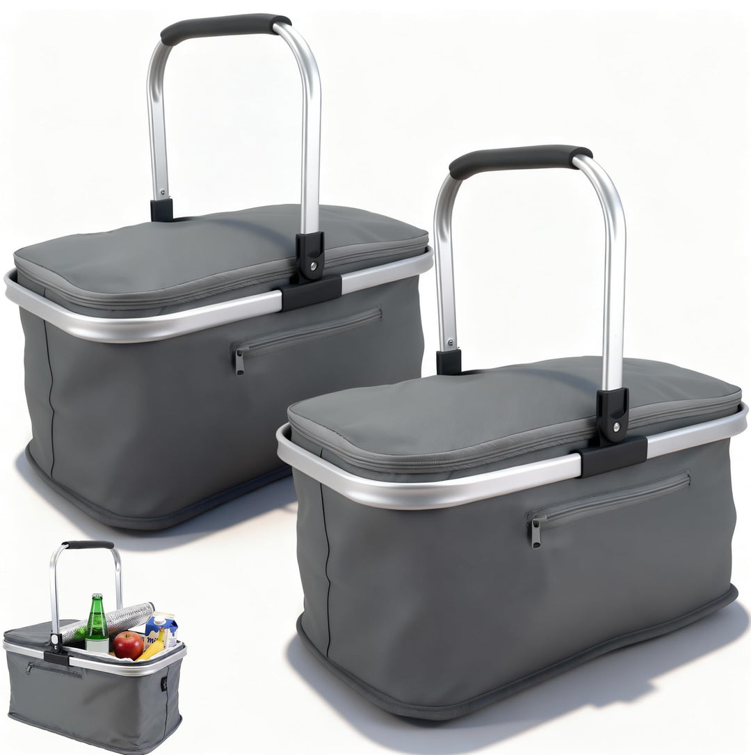 2 Stück KÜHL EINKAUFSKORB Thermo mit Deckel Kühlkorb Faltkorb Kühltasche Korb Thermokorb Kühlbox Iso