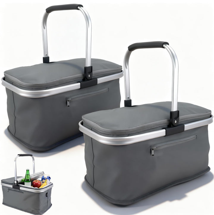 2 Stück KÜHL EINKAUFSKORB Thermo mit Deckel Kühlkorb Faltkorb Kühltasche Korb Thermokorb Kühlbox Iso
