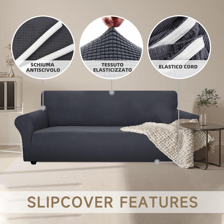 Ystyle Sofa überzug 3 Sitzer Mit Armlehne, Stretch Sofabezug rutschfest, Modern Sofa Cover Für Hunde