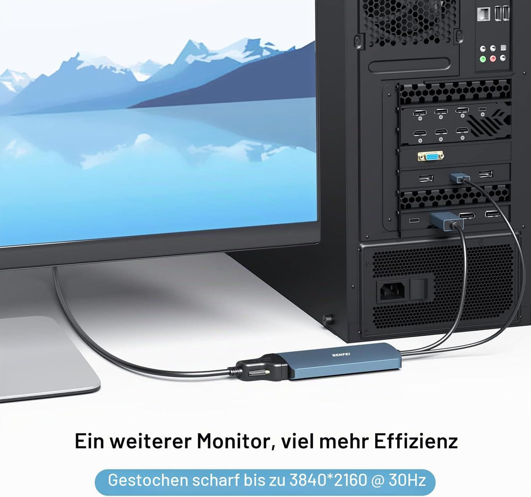 BENFEI DisplayPort auf DVI DVI-D Dual Link Adapter unterstützt 2K@60Hz, 1080P@60Hz 1 Blau, 1 Blau