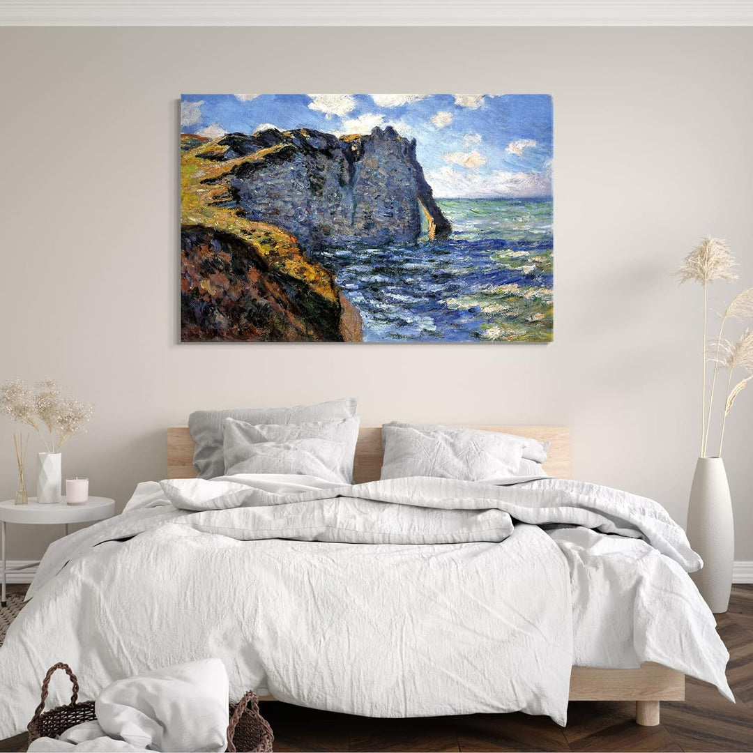 Printed Paintings Leinwand (100x70cm): Claude Monet - Die Klippe von Aval, Étrétat 100x70 cm, 100x70