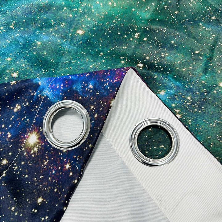 Galaxie Vorhänge Kinder Sternennebel Planet Ösen Gardinen mit Blickdichte Thermo Vorhang Kälteschutz