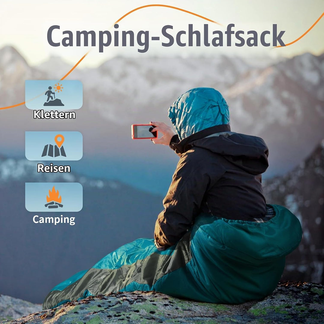 Forceatt Schlafsack Winter, -5°-20 Grad Schlafsack Outdoor für 3-4 Jahreszeiten, Leichtgewichtig und