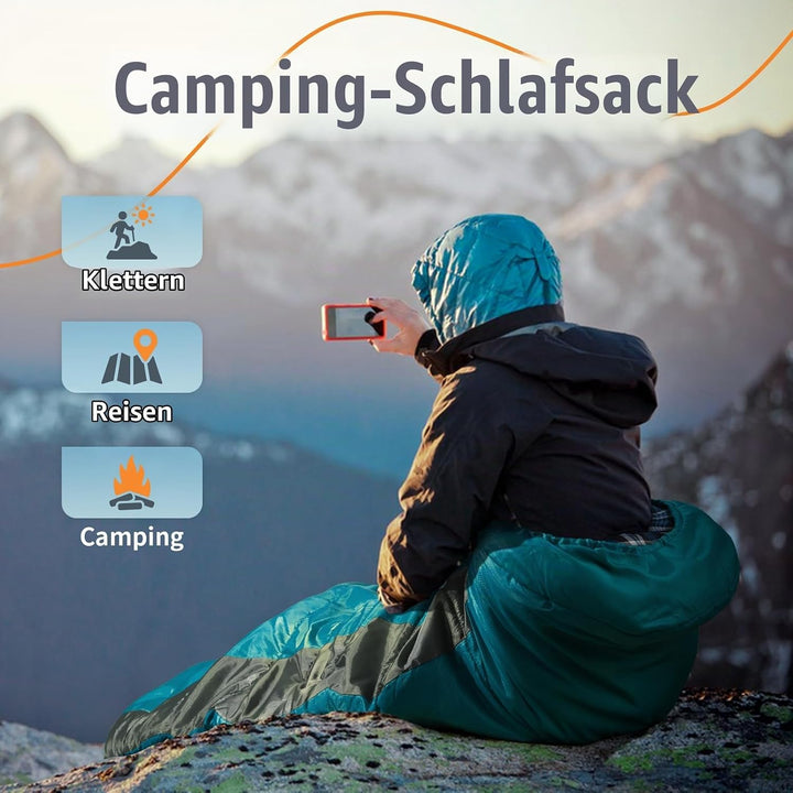 Forceatt Schlafsack Winter, -5°-20 Grad Schlafsack Outdoor für 3-4 Jahreszeiten, Leichtgewichtig und