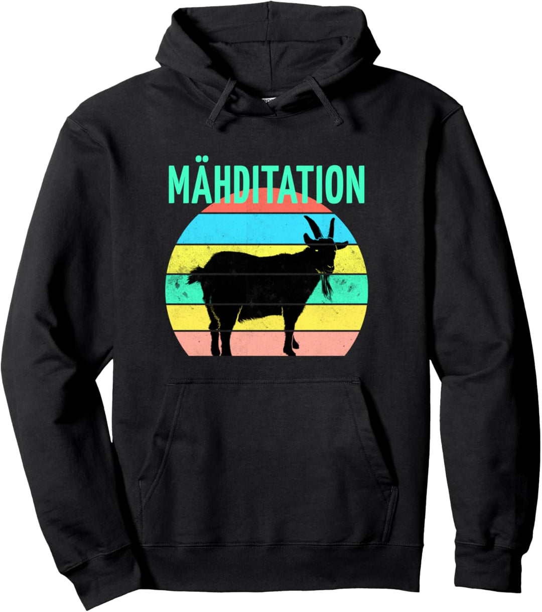 Mähditation Meditation Parodie Lustige Ziege Pullover Hoodie