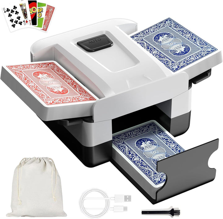 Kartenmischmaschine, Automatischer Kartenmischer für 1–2 Decks, Wiederaufladbarer Kartenmischer mit