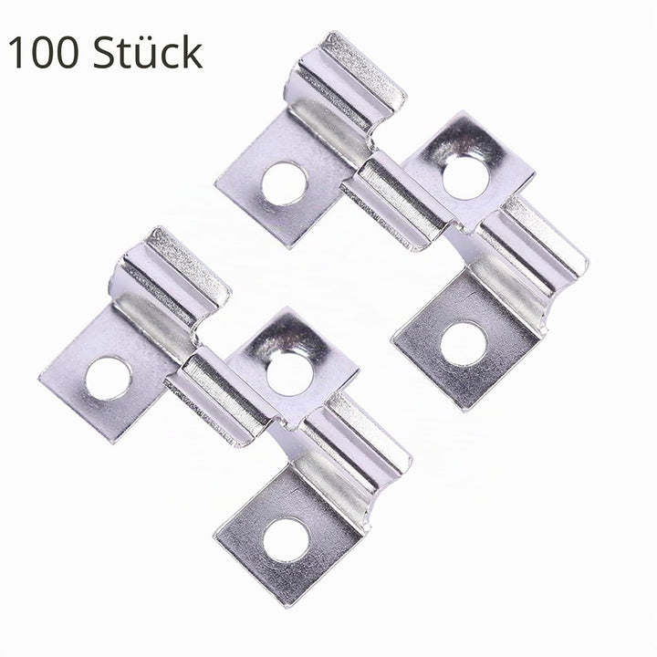 100 Stück Edelstahl Clips Terrassenclips Schrauben Befestigungs Clips WPC Dielen Befestigungsclips 8