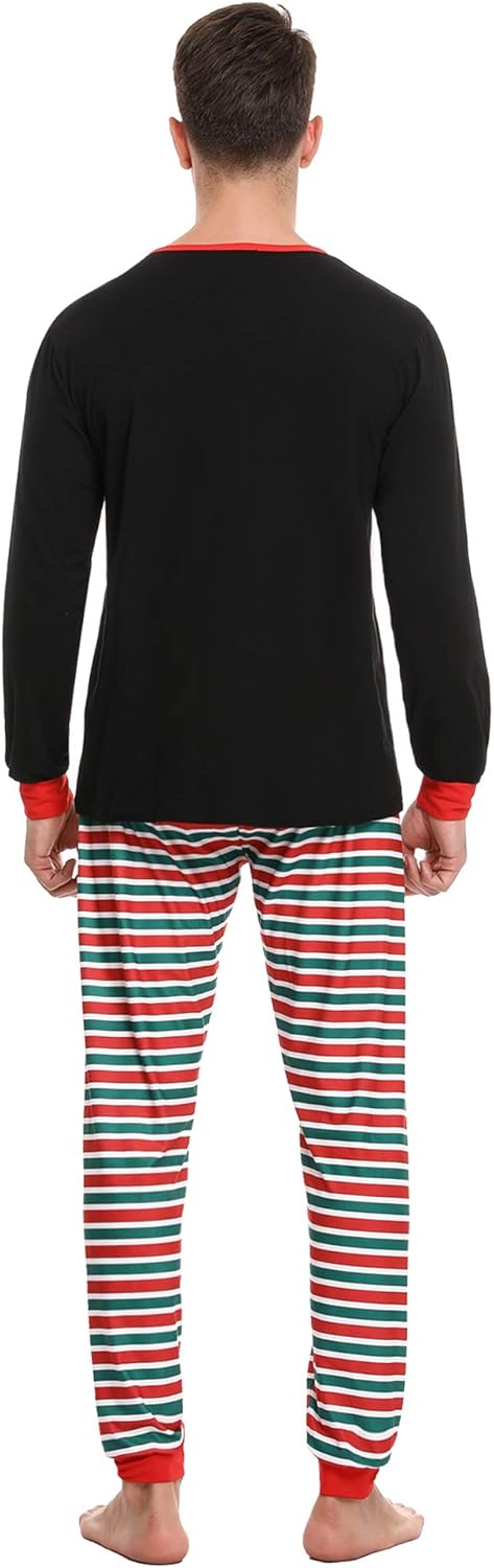 Irevial Damen Irevial Pijamas De Navidad Familia Conjunto, Pijamas Navideños Invierno Manga Larga 2