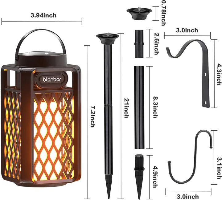 Blonbar Outdoor Bluetooth-Lautsprecher mit Flammenlicht, Outdoor Lautsprecher, Outdoor-Taschenlampe,