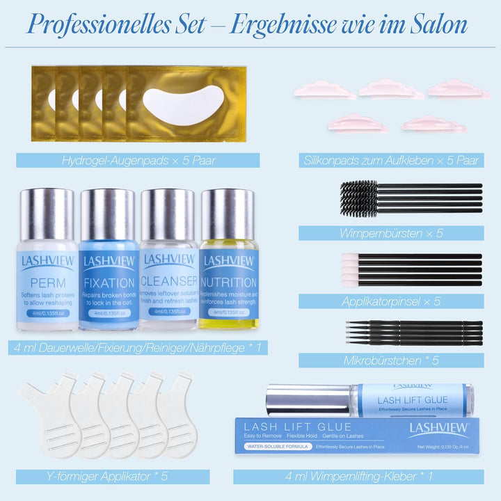 LASHVIEW Lash Lift Kit, professionelle Qualität | Semipermanente Locken | Haltbarkeit bis zu 1 Monat