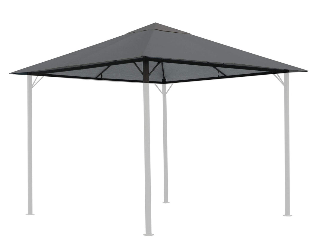 QUICK STAR Ersatzdach für Garten Pavillon 3x3m Grau RAL 7012 Antik Pavillondach
