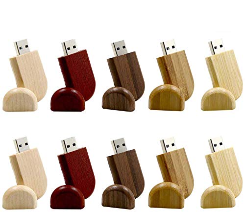 A Plus+ 10 Stück USB-Sticks 128GB Speicherstick USB 3.0 Holz USB-Flash-Laufwerk Memory Sticks High S
