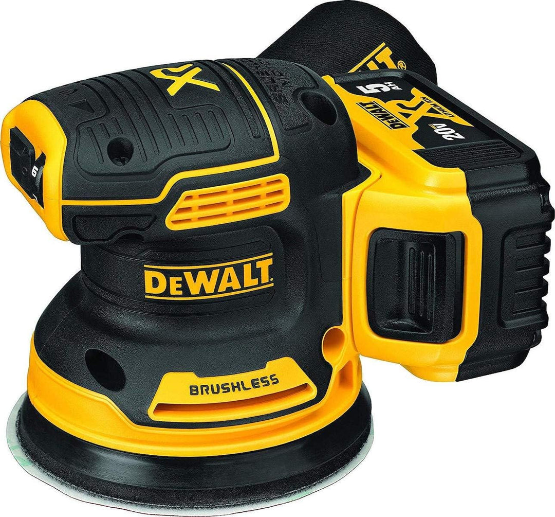 DeWalt DCW210P2-QW - Lijadora Rotorbital sin escobillas XR 18V con 2 baterías Li-Ion 5,0Ah, Silber