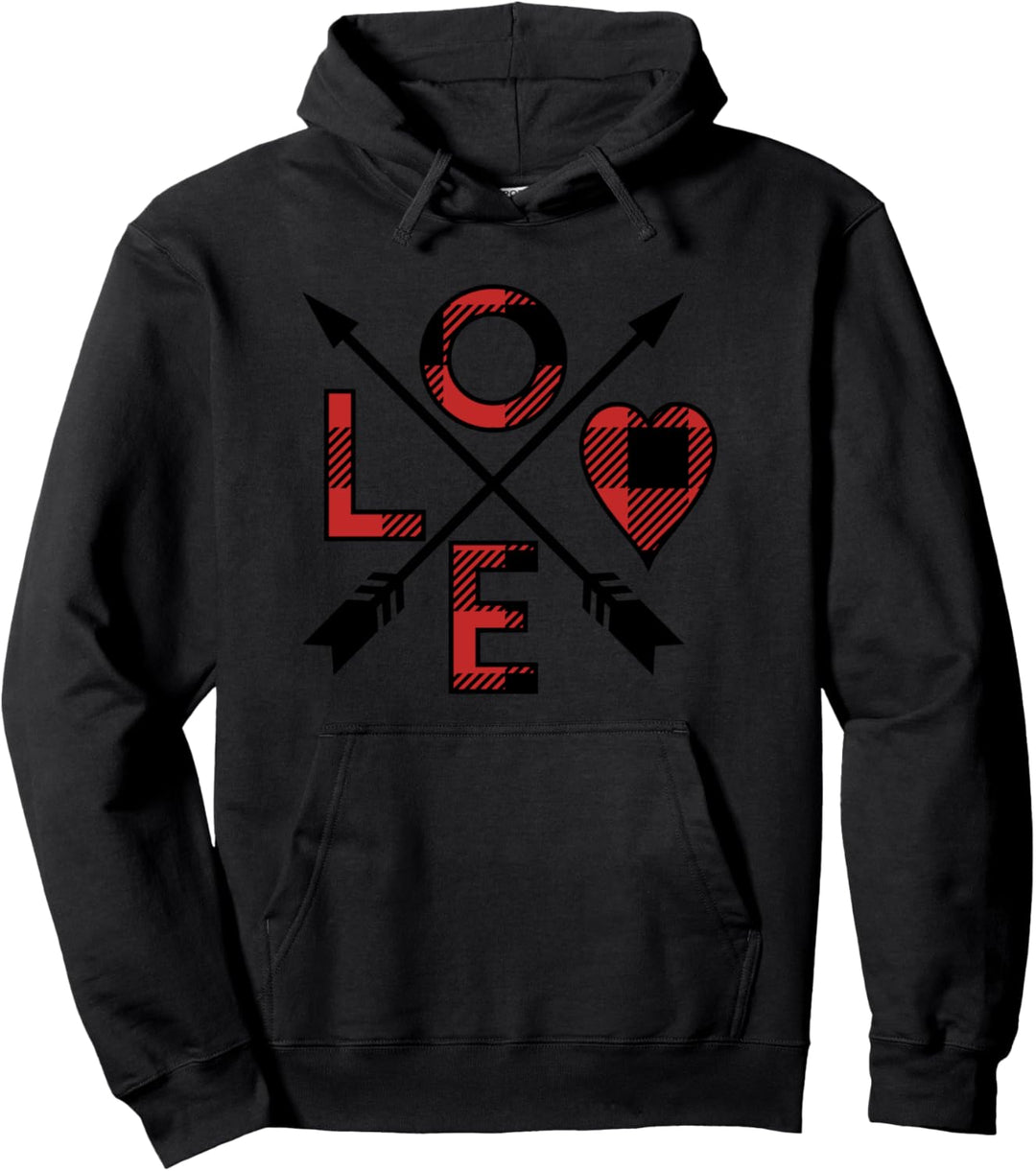 Love Buffalo Arrows Valentines Pullover Hoodie