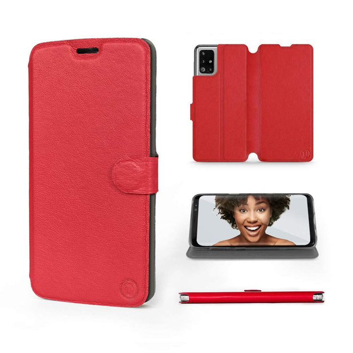 Mobiwear | Echt Lederhülle | Kompatibel mit Samsung Galaxy M51, Made in EU handyhülle, Slim Leather