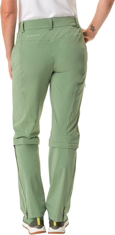 Vaude Damen Hose Women's Farley Stretch Capri T-Zip Pants Iii 40 Willow Green, 40 Willow Green