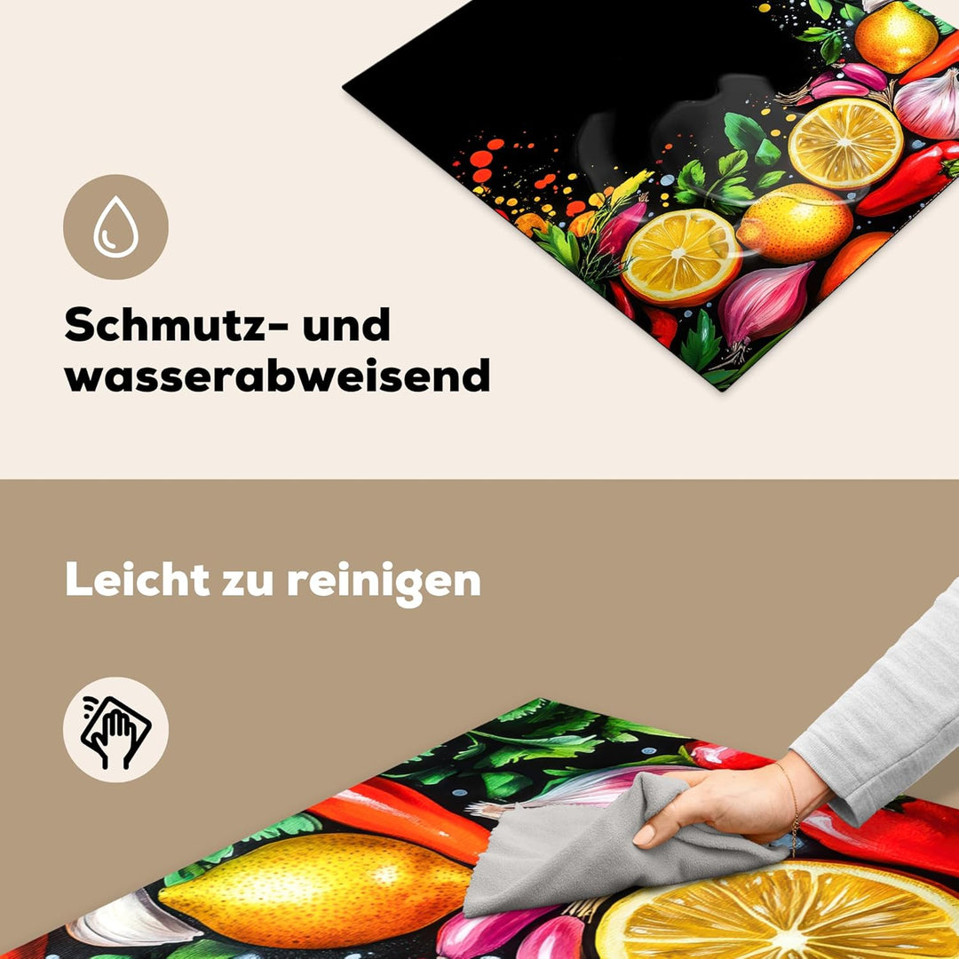 KitchenYeah© Herdabdeckplatte Einteilig 59x51 cm Küche Ceranfeld Abdeckplatte Cerankochfeld Abdeckun
