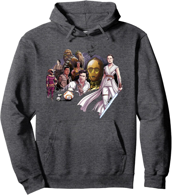Star Wars: The Rise Of Skywalker Group Shot Cartoon Pullover Hoodie