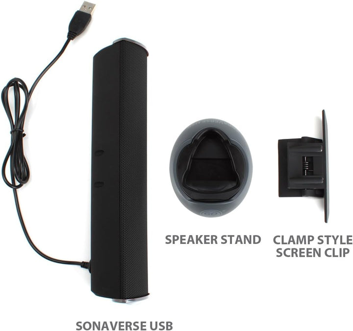 GOgroove SonaVERSE PC Soundbar für Laptops - USB-betriebene Mini-Soundbar mit Tragbarem Externem Cli