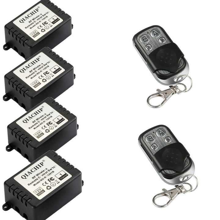 QIACHIP DC 12V Funkschalter mit Fernbedienung 433 mHz,Funk Relais 1 Kanal Momentan Schalter, Sender