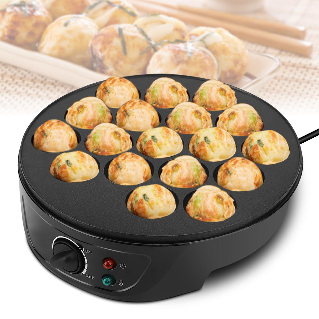 Takoyaki Maker Elektrisch, Gusseisen Pancake Ball Maker mit 18 Löcher, für die Herstellung Japanisch