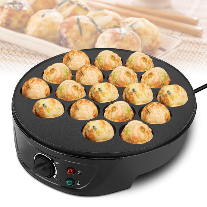 Takoyaki Maker Elektrisch, Gusseisen Pancake Ball Maker mit 18 Löcher, für die Herstellung Japanisch