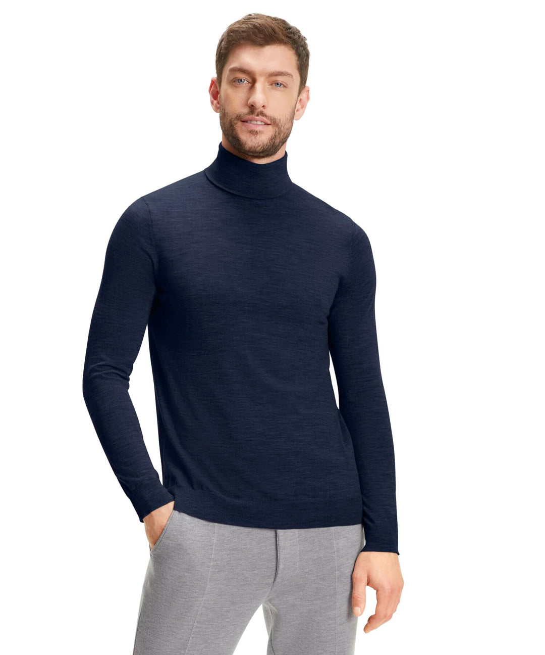 FALKE Herren Basic Roll Neck Rollkragen Pullover elegant klassisch für Business und Freizeit mit Rol