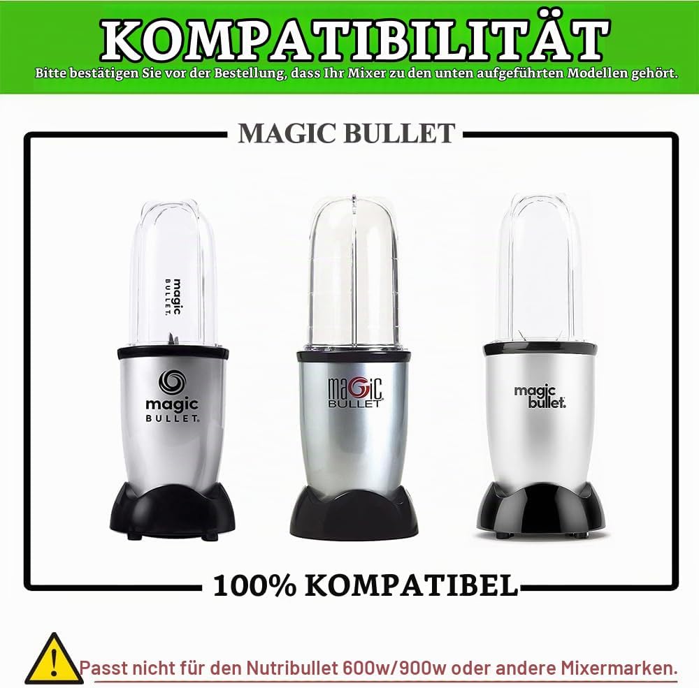 3 Stk Ersatz Entsafter Klingen für Magic Bullet Mixer, Ersatzklinge mit Dichtungen Zubehör für Magic