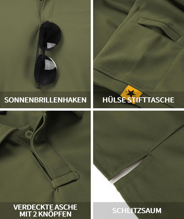 JACKETOWN Poloshirts Herren Kurzarm Atmungsaktives Schnelltrocknend Poloshirts Männer Tennis Sommer