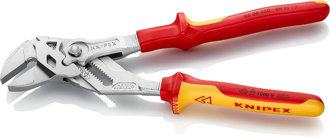 KNIPEX Zangenschlüssel Zange und Schraubenschlüssel in einem Werkzeug auf SB-Karte verchromt isolier