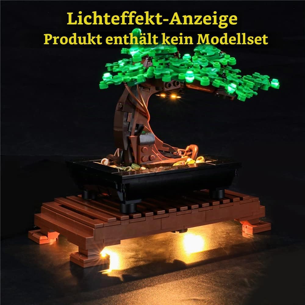 GEAMENT LED Licht-Set (Grün) Kompatibel mit Lego Bonsai Baum (Bonsai Tree) - Beleuchtungsset für Cre
