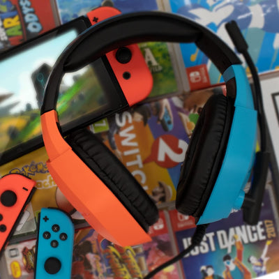 Orzly Gaming Headset für Nintendo Switch OLED Konsole , Laptop Stereo Sound with mit Geräuschunterdr