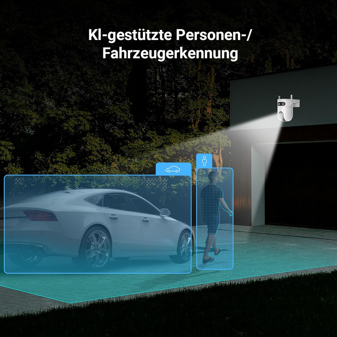 EZVIZ 4G &amp; WLAN 6 Überwachungskamera Aussen, 3K+3K Dual-Lens, 360° Pan &amp; Tilt Überwachung Outdoor, K